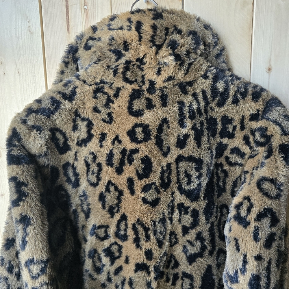 Vintage Olympia Limited Inc Leopard Print Faux Fur Parka Jacket Size Medium - Picture 10 of 12